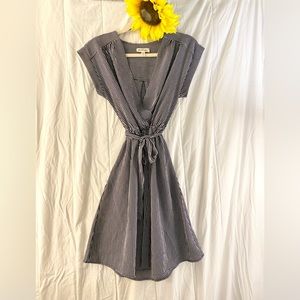 Monteau Dress pin striped with belt size Small